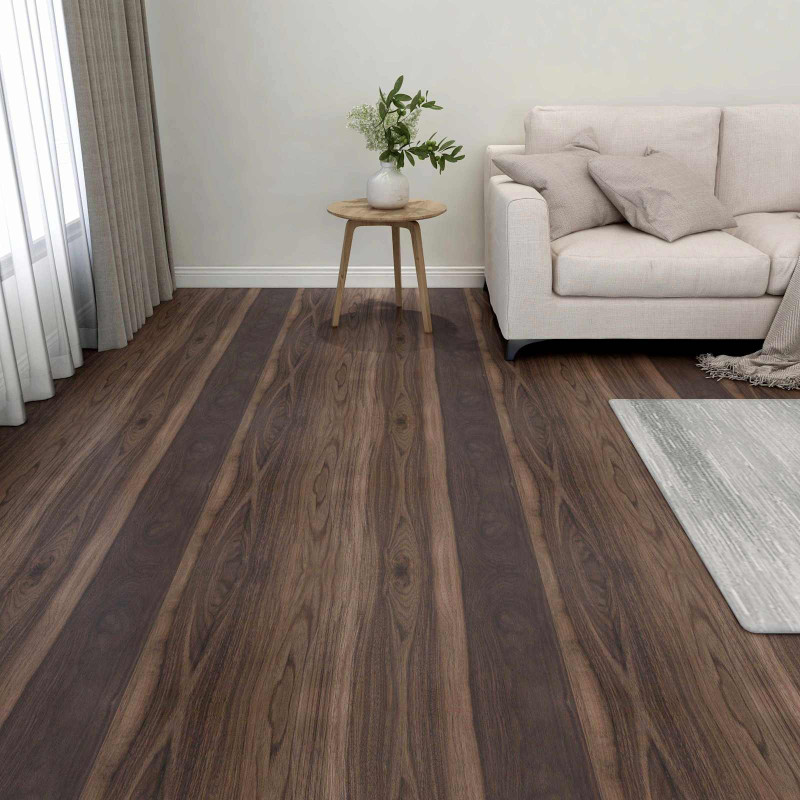 Deski podłogowe 55 pcs Ciemny brąz 5,11 m² PVC