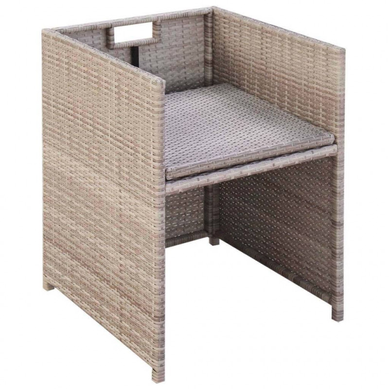 5-cz. zestaw mebli ogrodowych z poduszkami, rattan PE, beżowy