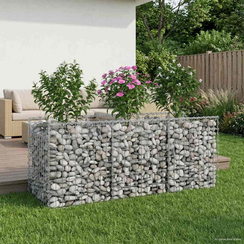 Podniesione łóżko gabionowe Srebrny 150 x 50 x 60 cm