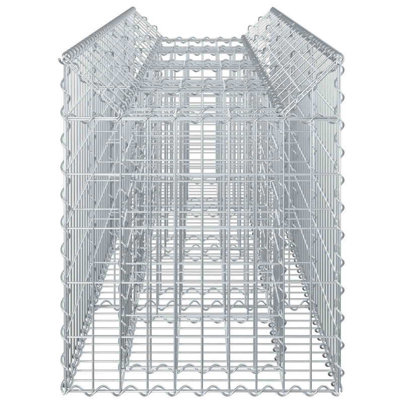 Podniesione łóżko gabionowe Srebrny 200 x 50 x 60 cm
