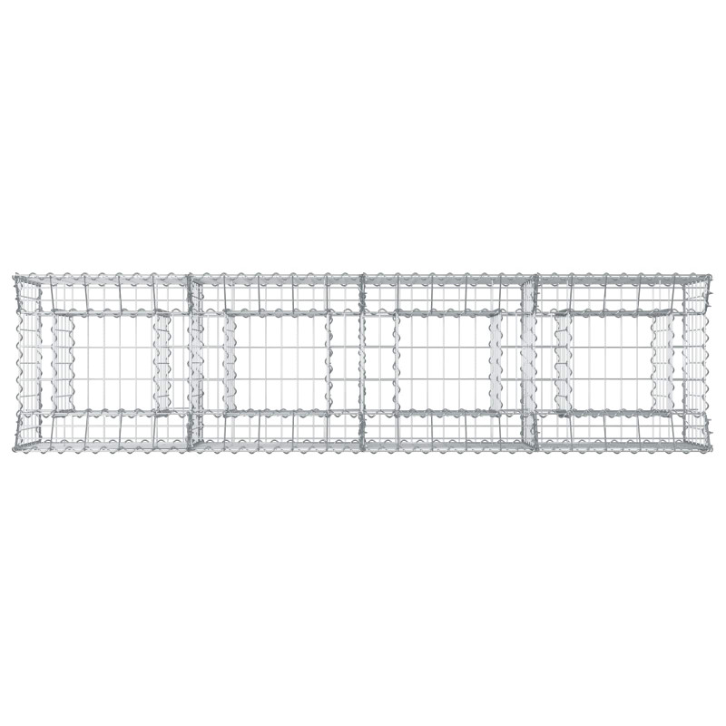 Podniesione łóżko gabionowe Srebrny 200 x 50 x 60 cm