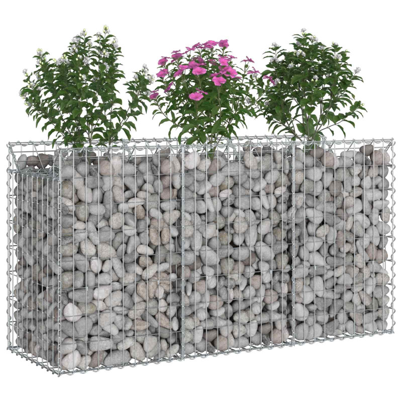 Podniesione łóżko gabionowe Srebrny 150 x 50 x 80 cm