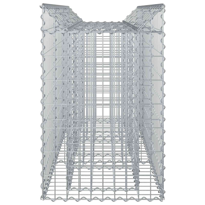 Podniesione łóżko gabionowe Srebrny 150 x 50 x 80 cm