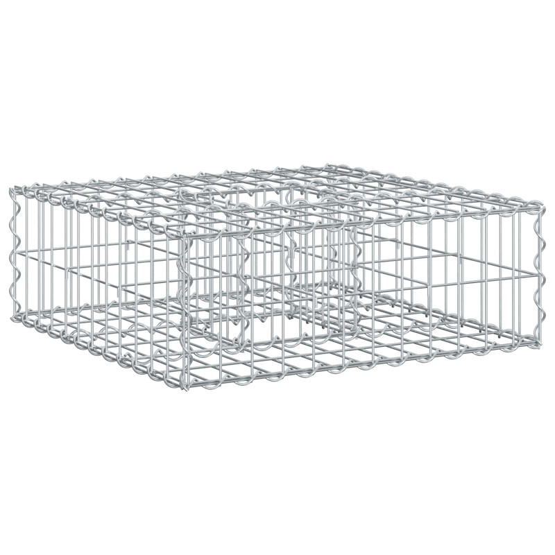 Podniesione łóżko gabionowe Srebrny 60 x 60 x 20 cm