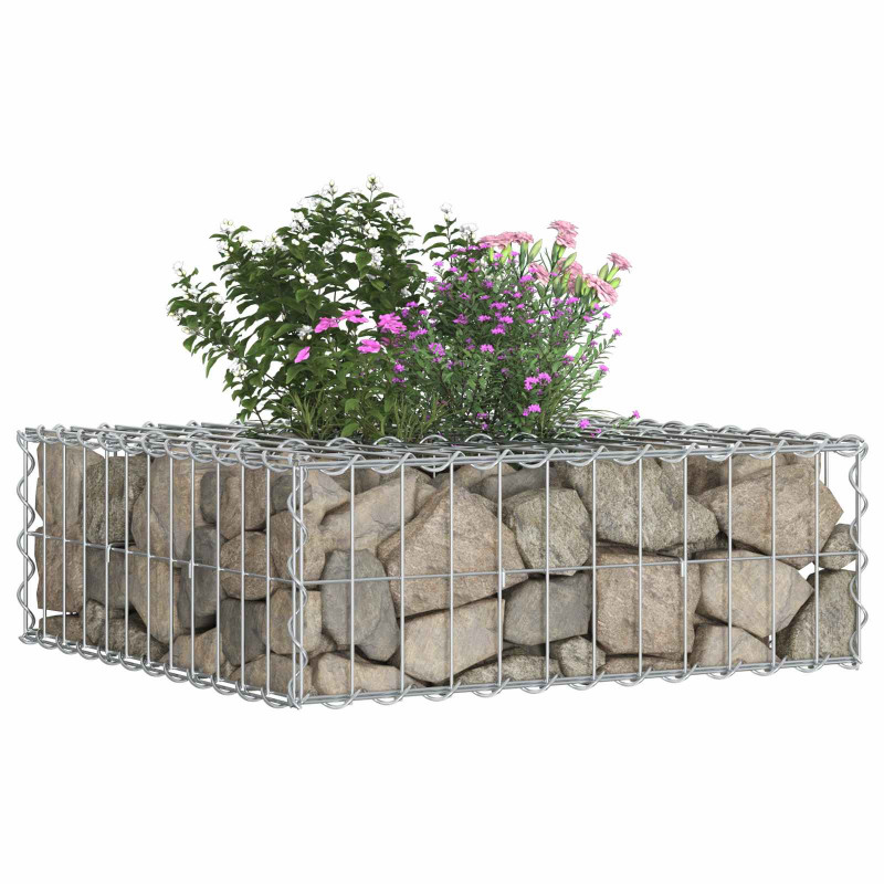 Podniesione łóżko gabionowe Srebrny 60 x 60 x 20 cm