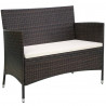 Ławka ogrodowa, 106 cm, polirattan, brązowa
