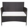 Ławka ogrodowa, 106 cm, polirattan, brązowa