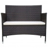 Ławka ogrodowa, 106 cm, polirattan, brązowa