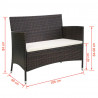 Ławka ogrodowa, 106 cm, polirattan, brązowa