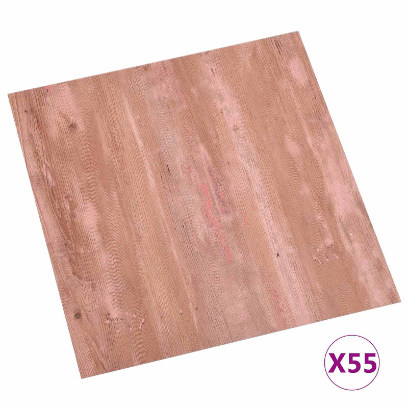 Deski podłogowe 55 pcs Czerwony 5,11 m² PVC