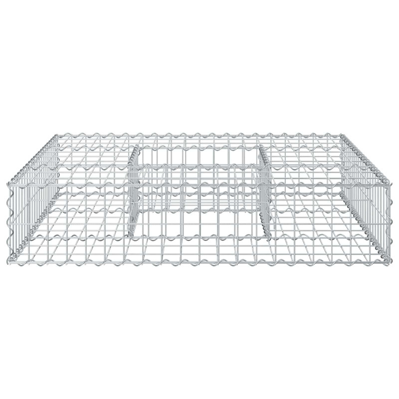 Podniesione łóżko gabionowe Srebrny 100 x 100 x 20 cm