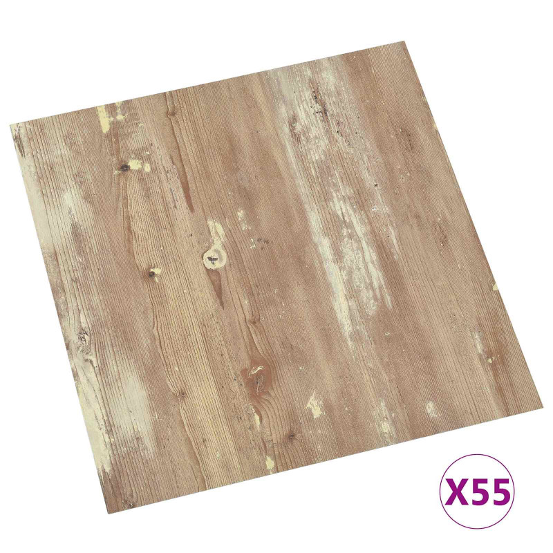 Deski podłogowe 55 pcs Brązowy 5,11 m² PVC