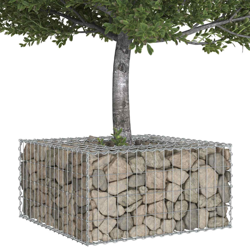Podniesione łóżko gabionowe Srebrny 80 x 80 x 40 cm