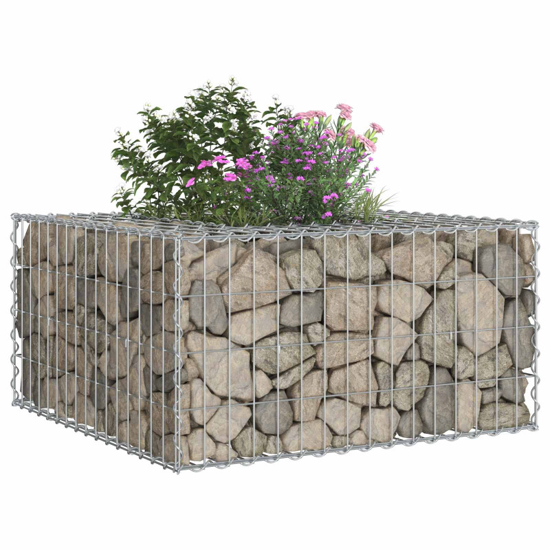 Podniesione łóżko gabionowe Srebrny 80 x 80 x 40 cm
