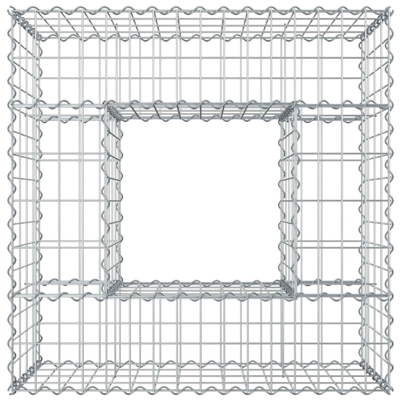 Podniesione łóżko gabionowe Srebrny 80 x 80 x 40 cm
