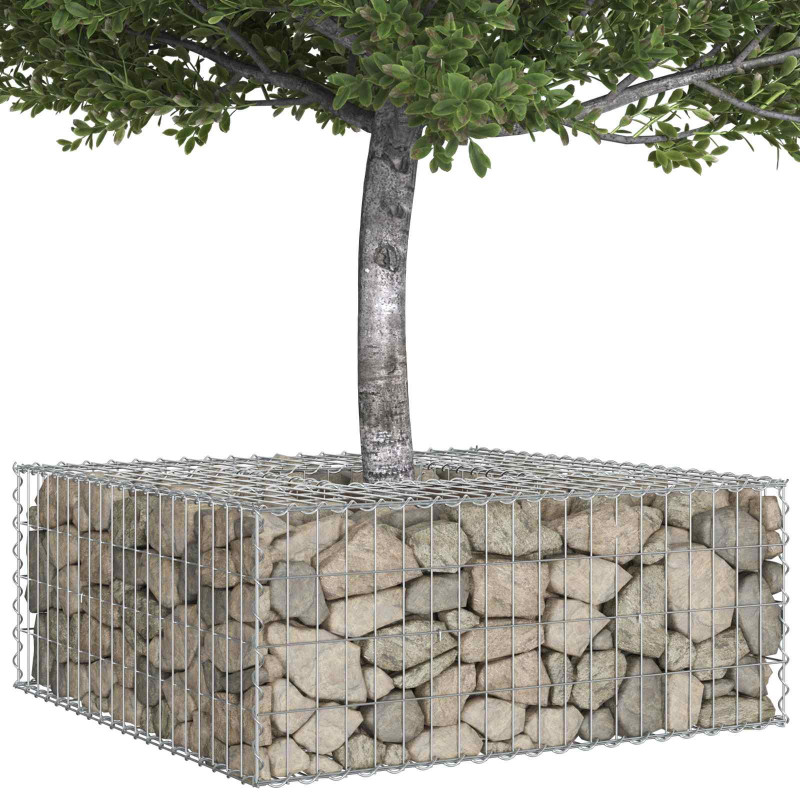 Podniesione łóżko gabionowe Srebrny 100 x 100 x 40 cm