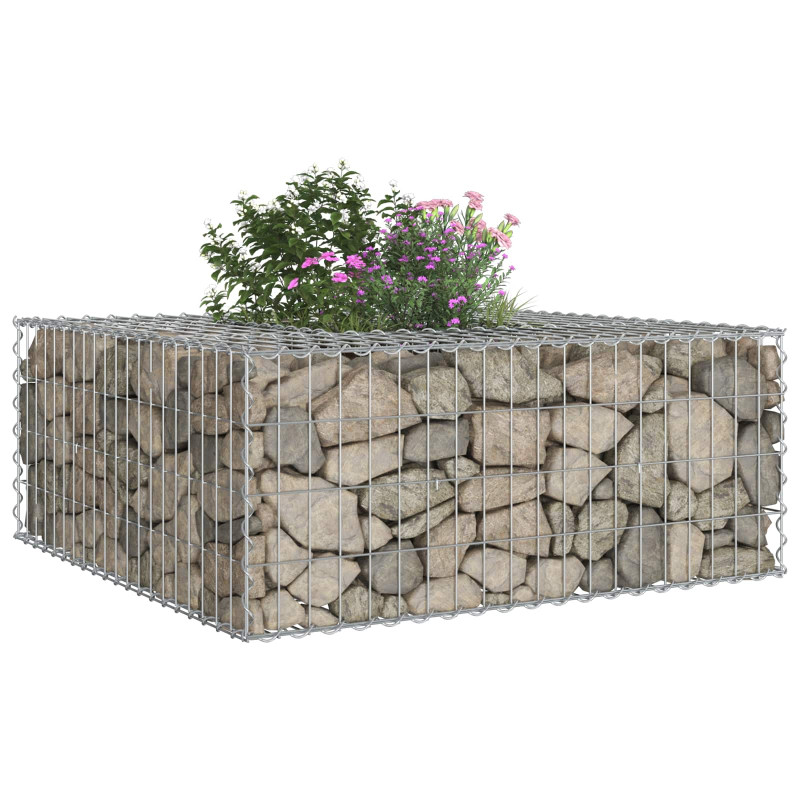 Podniesione łóżko gabionowe Srebrny 100 x 100 x 40 cm