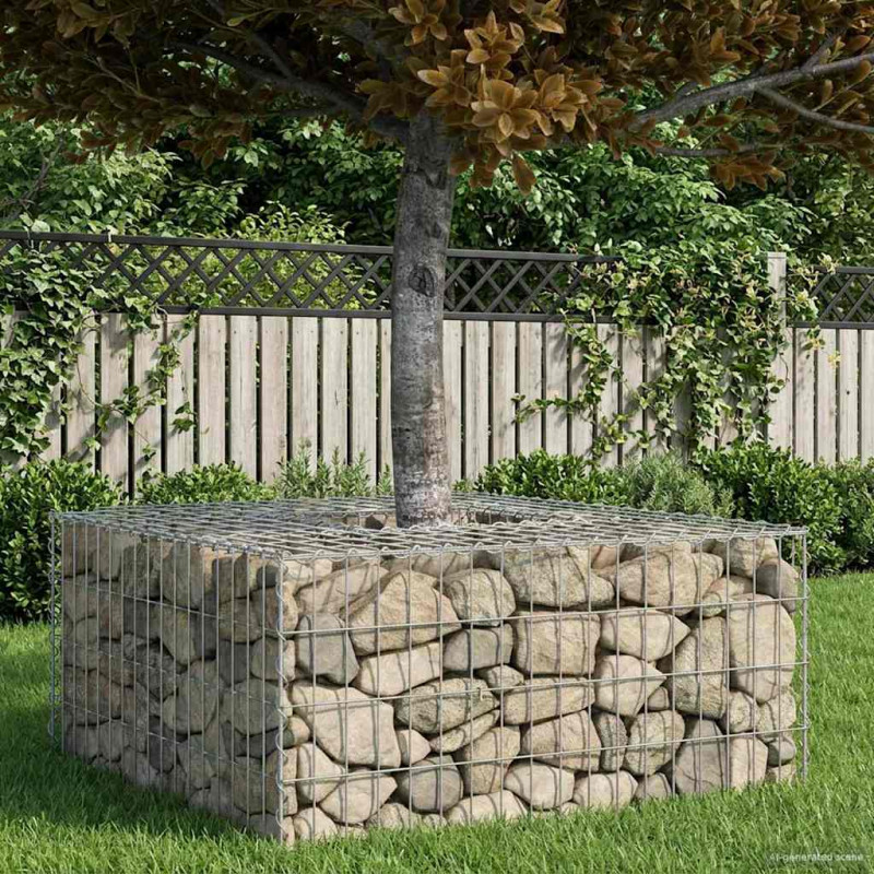 Podniesione łóżko gabionowe Srebrny 100 x 100 x 40 cm
