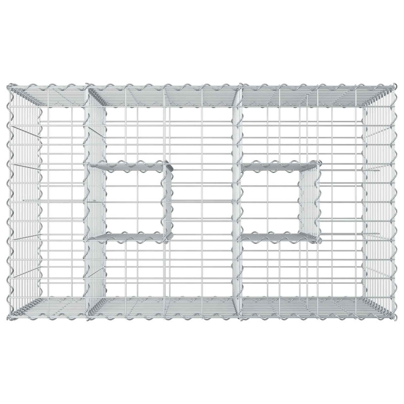 Podniesione łóżko gabionowe Srebrny 100 x 60 x 55 cm