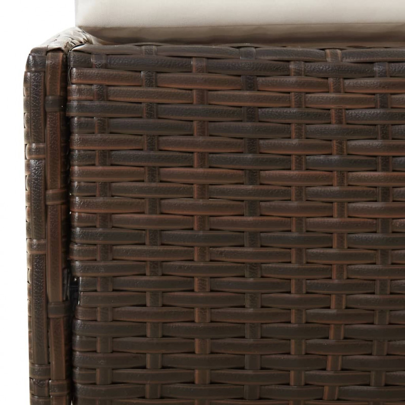 Leżanka ogrodowa, brązowa, 110x200 cm, rattan PE