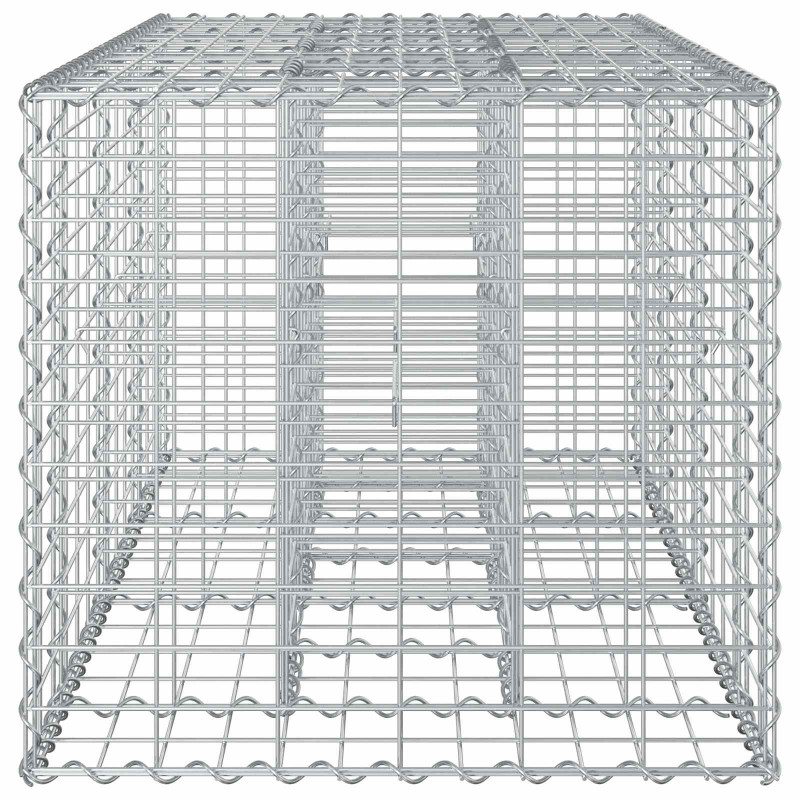 Podniesione łóżko gabionowe Srebrny 140 x 60 x 55 cm