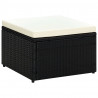 Puf 53 x 53 x 30 cm, polirattanowy, czarny