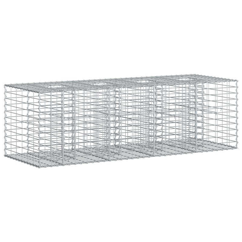 Podniesione łóżko gabionowe Srebrny 180 x 60 x 55 cm