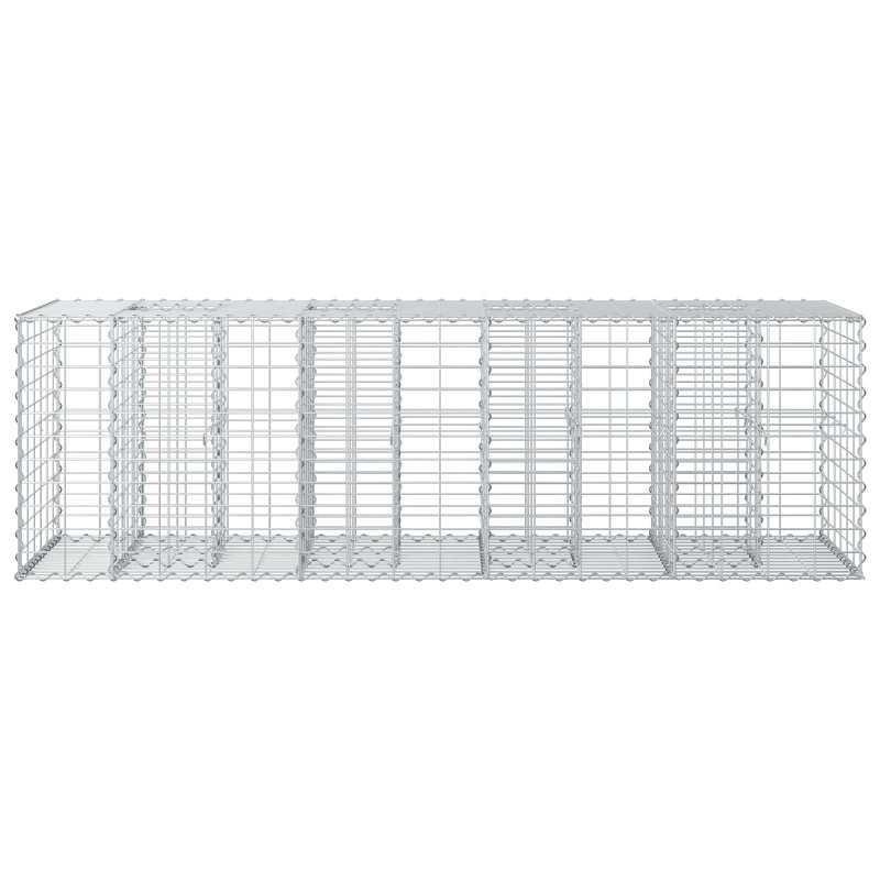 Podniesione łóżko gabionowe Srebrny 180 x 60 x 55 cm