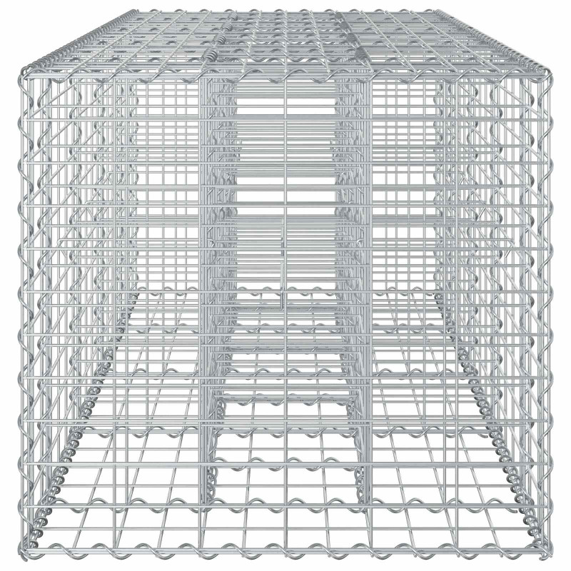 Podniesione łóżko gabionowe Srebrny 180 x 60 x 55 cm