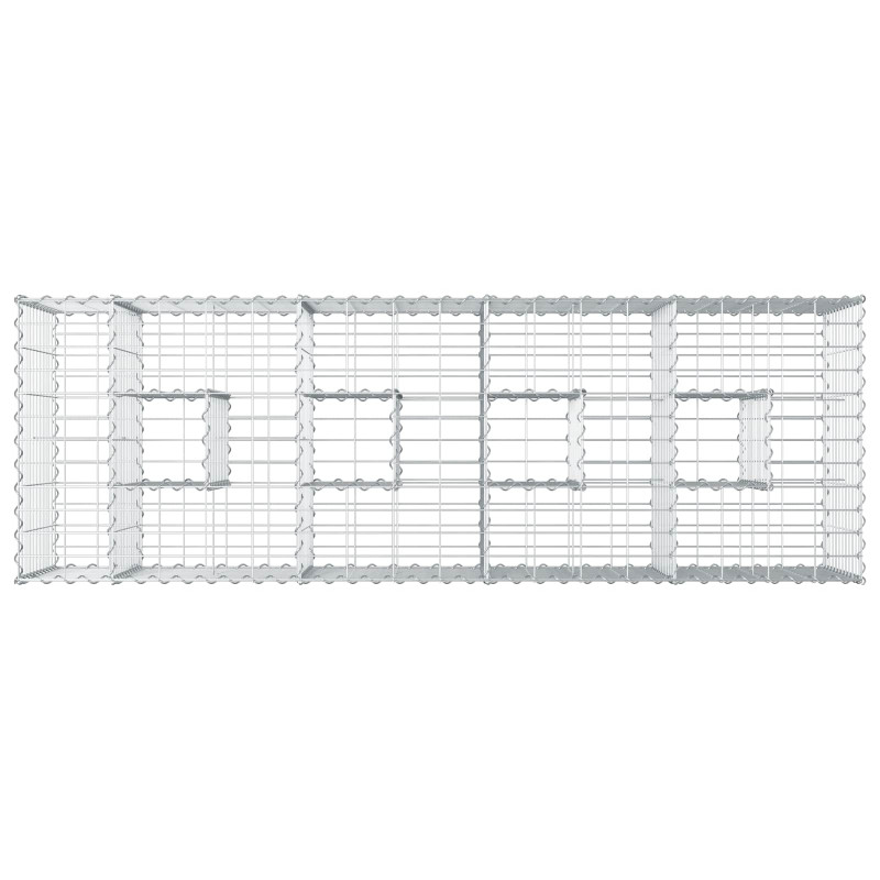 Podniesione łóżko gabionowe Srebrny 180 x 60 x 55 cm