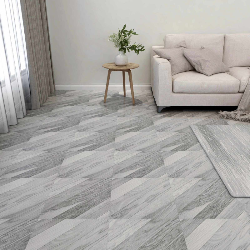 Deski podłogowe 55 pcs Szary 5,11 m² PVC