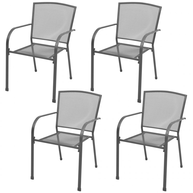 5-cz. zestaw mebli ogrodowych, stal, antracytowy