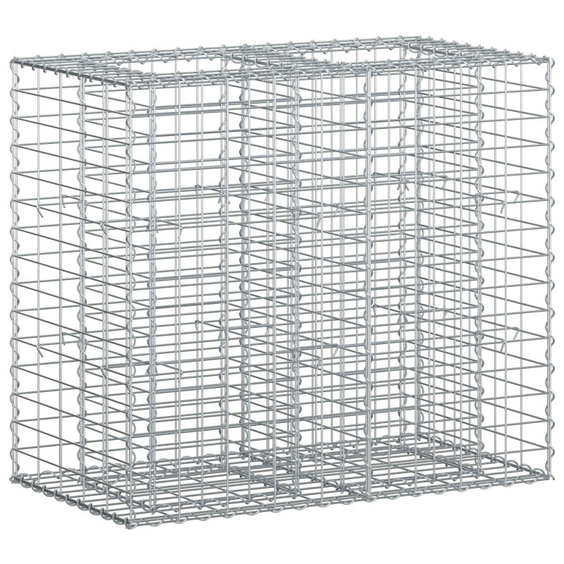 Podniesione łóżko gabionowe Srebrny 90 x 50 x 80 cm