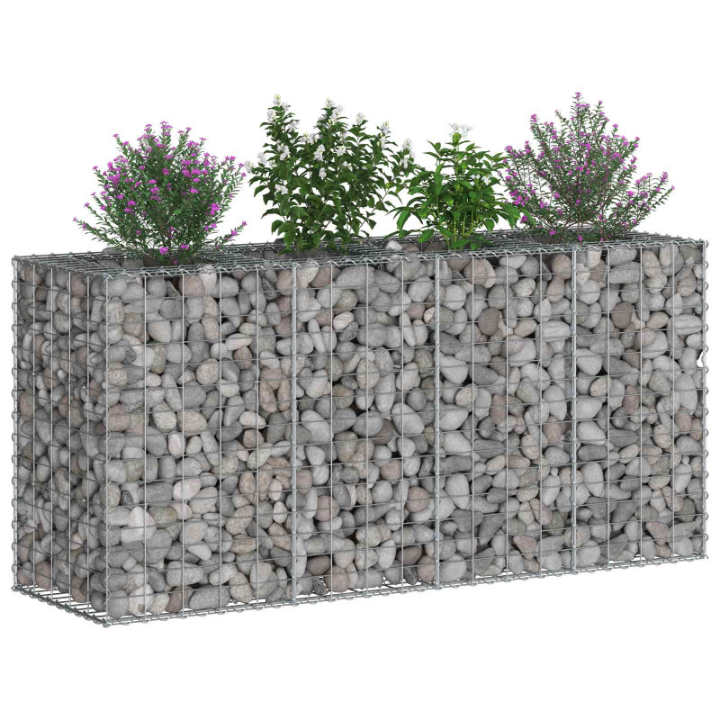 Podniesione łóżko gabionowe Srebrny 170 x 50 x 80 cm