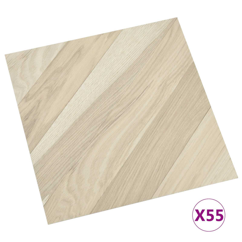 Deski podłogowe 55 pcs Beżowy 5,11 m² PVC