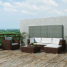6-cz. zestaw wypoczynkowy do ogrodu, poduszki, rattan PE, brąz