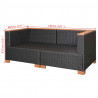 Sofa ogrodowa, rattan PE, czarna