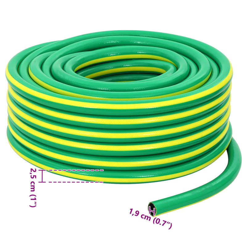Wąż ogrodowy 5-warstwowy Zielony i Żółty 3 / 4'' 20 m PVC
