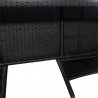 Dwuosobowa sofa ogrodowa ze stolikiem, rattan PE, czarna