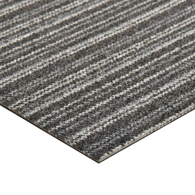 Dywan 20 pcs Antracytowy w paski 50 x 50 cm 100% polipropylen