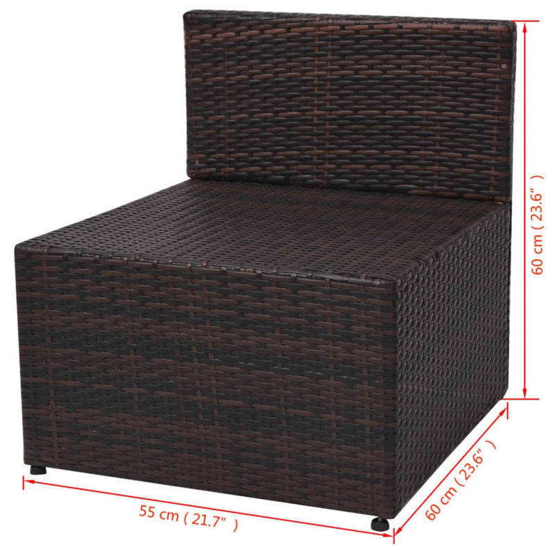 5-cz. zestaw mebli do ogrodu, poduszki, rattan PE, brązowy