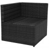 5-cz. zestaw mebli do ogrodu, poduszki, rattan PE, czarny