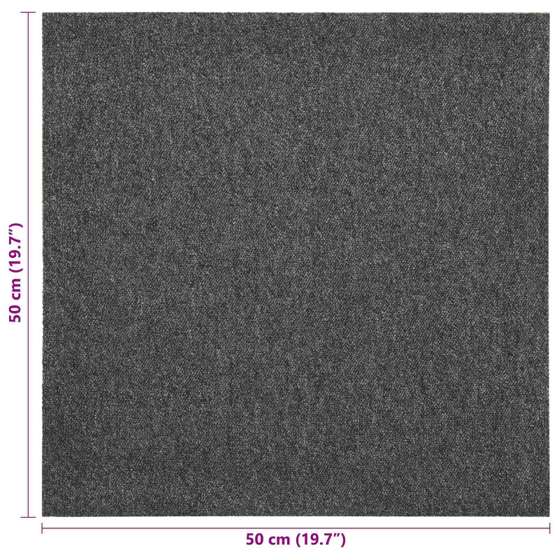 Dywan 20 pcs Antracyt 50 x 50 cm 100% polipropylen