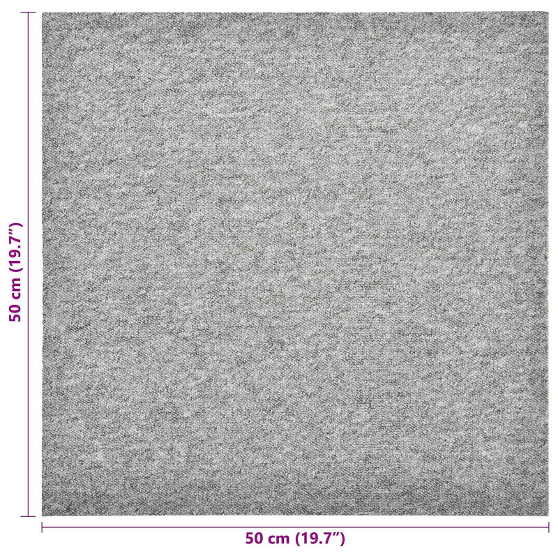Dywan 20 pcs Jasnoszary 50 x 50 cm 100% polipropylen