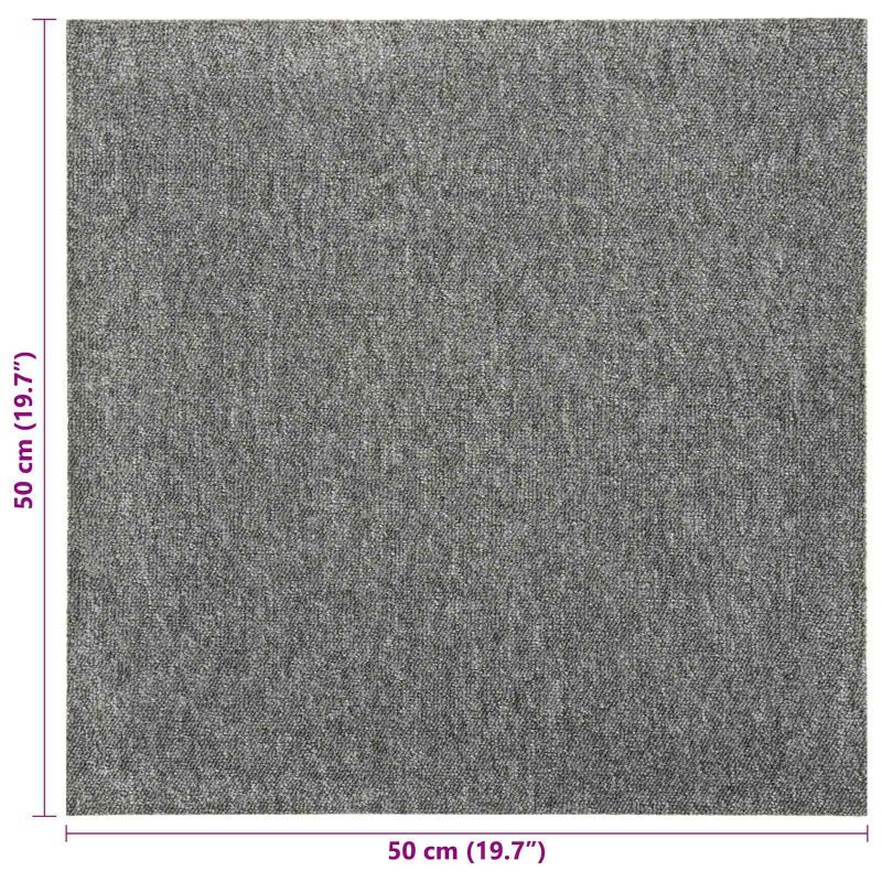 Dywan 20 pcs Szary 50 x 50 cm 100% polipropylen