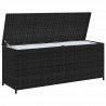 Skrzynia ogrodowa, czarna, 150 x 50 x 60 cm, rattan PE