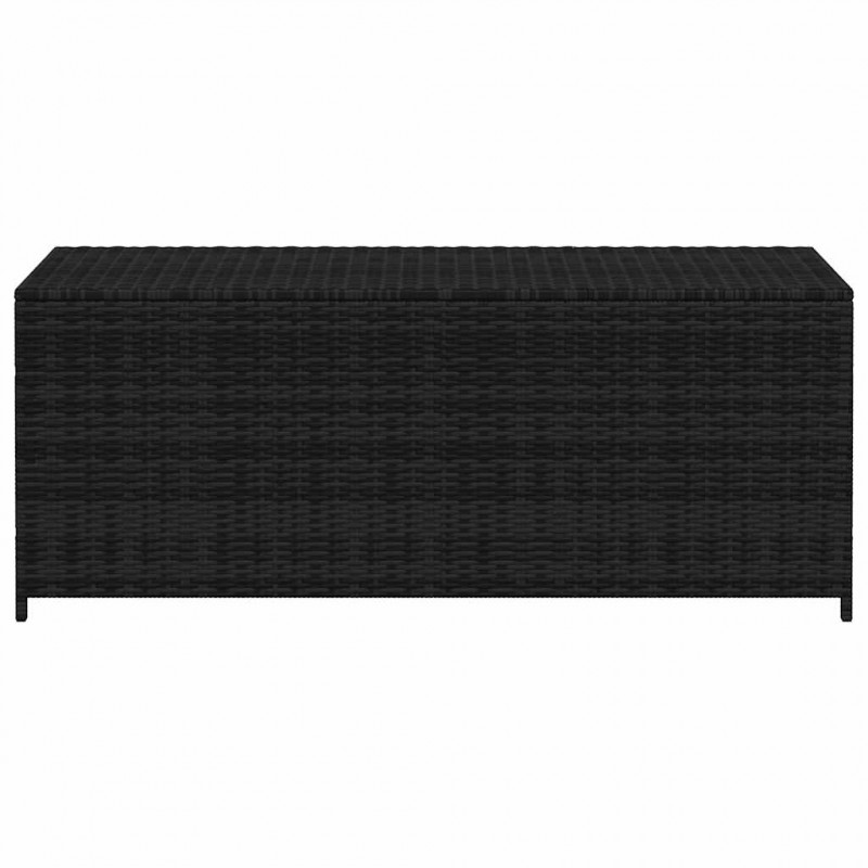 Skrzynia ogrodowa, czarna, 150 x 50 x 60 cm, rattan PE