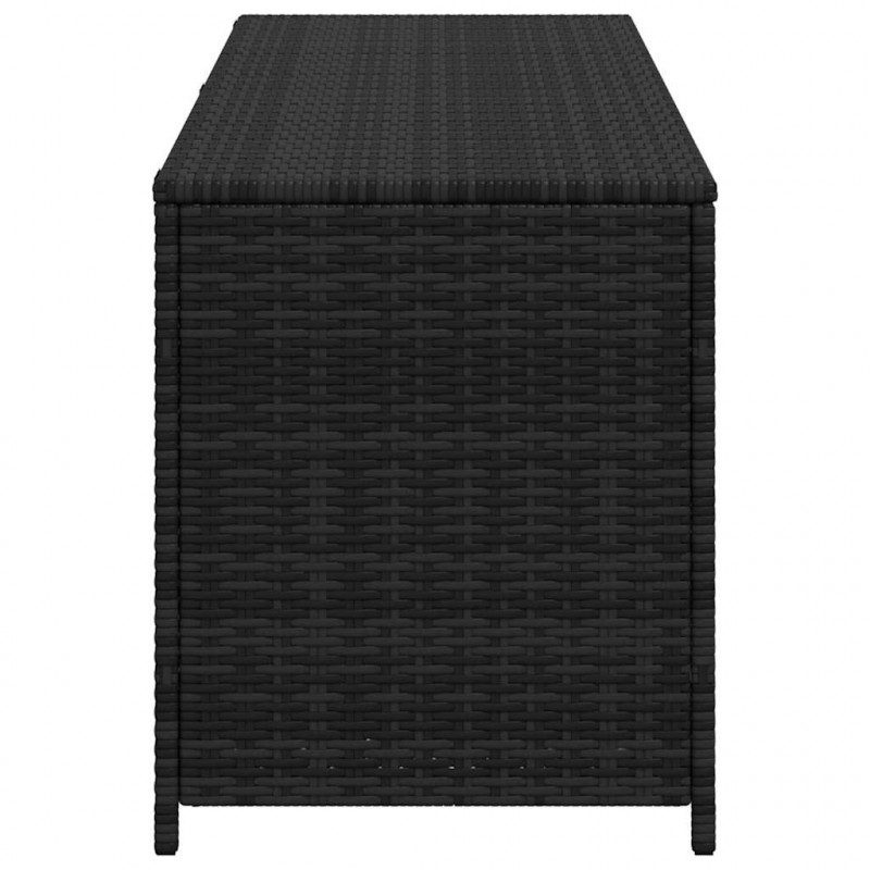 Skrzynia ogrodowa, czarna, 150 x 50 x 60 cm, rattan PE