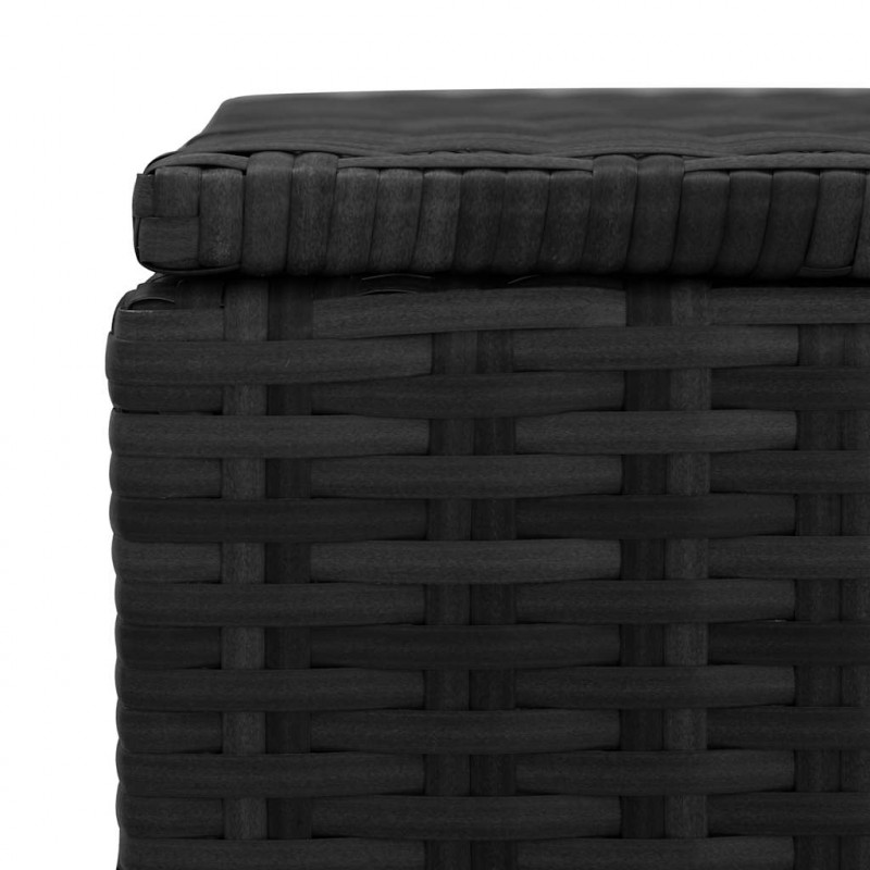Skrzynia ogrodowa, czarna, 150 x 50 x 60 cm, rattan PE