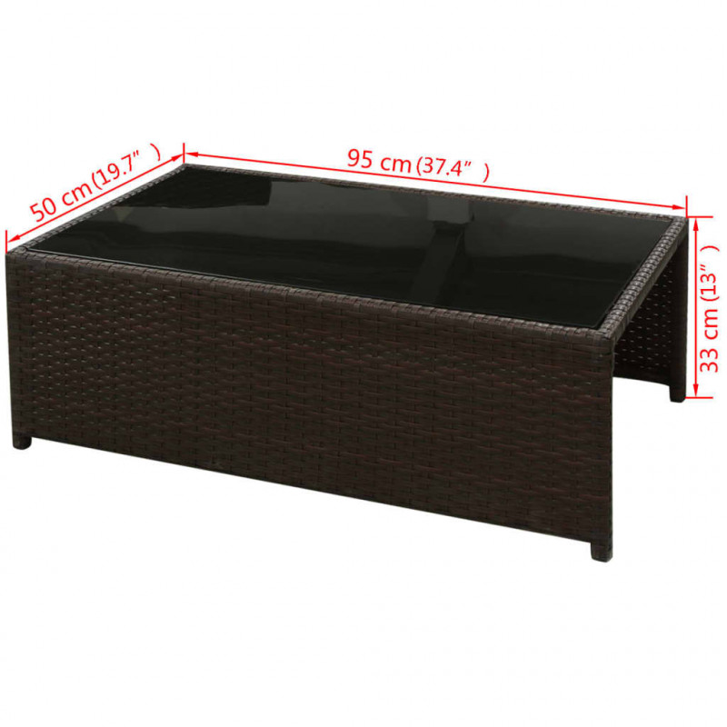 8-cz. zestaw wypoczynkowy do ogrodu, poduszki, rattan PE, brąz